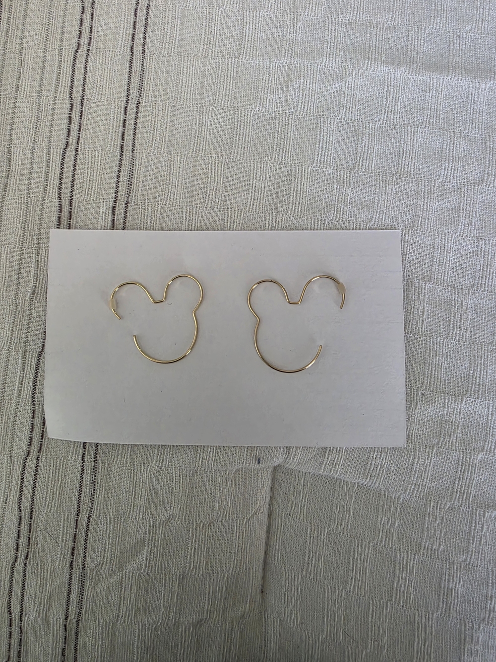 Gold Mickey Outline Hoop Earrings - Minimal Women’s Jewelry